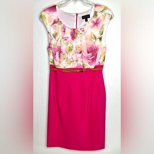 SPRING EASTER CHURCH HIGH WAIST  FORM FITTING  PRETTY IN PINK DRESS Sz. 12